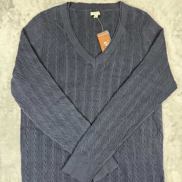 Sonoma Life + Style Blue Cable-knit pullover sweater in Size XL NWT - Picture 2 of 6
